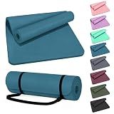 HULKFIT 1" Extra Thick Yoga Mat, High Density Non Slip Exercise Mat with Carrying Strap, Fitness Mat for Pilates, Fitness,Home Gym & Floor Workouts(Navy Blue)