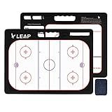 LEAP Coach Board Ice Hockey Tactical Coaching Two Sides with Full & Half Court Feature Premium Dry Erase Tool, Basketball Soccer Volleyball Baseball Football for Coaches, Community, High School Team