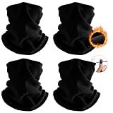Fivali Winter Neck Warmer Gaiter: 4 Pack Windproof Soft Fleece Face Mask