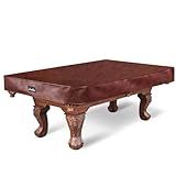 Shieldo Pool Table Cover,Heavy Duty Leatherette Billiard Pool Table Covers,Waterproof&Tearproof Cover for Pool Table,7/8/9 Foot Fitted(8FT/Brown)