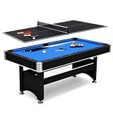 Hathaway Spartan 6 ft Pool Table & Ping Pong Top Combo, 2-in-1 Game Table