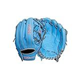 Wilson A500 11" Infield Youth Baseball Glove - Right Hand Throw, Blue/Grey/Red