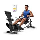 Merach RS3 Scull Rowing Machine for Home, Simulate Real Row, Ergonomic Seat | 16 Levels Quiet Magnetic Resistance, Multiple Rower Modes, Full-Body Workout, Multi-App Support, Max 350 lbs Capacity