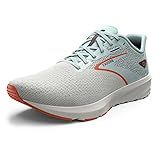 Brooks Men’s Launch 10 Neutral Running Shoe - Coconut/Skylight/Red Orange - 13 Medium