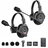 SYNCO XTALK X2 Wireless Intercom Headset System, 2 Person 2.4GHz Wireless Communication Headset 350M with Noise Reduction for Movie Shoot Live Show Stage Performance