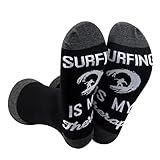 WZMPA Surfing Novelty Socks Wildlife Surfer Gift Surfing Is My Therapy Socks Surfboard Water Sport Merchandise (Surfing Therapy)