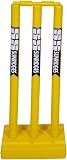 SS Cricket Premium Stumps Made of Strong Plastic for Leather Ball, Style Options - Complete Set of 3 Stumps Set, 1 Base, 2 Bails Adult Size