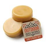 Outdoor Wax Works Eco-Friendly Surf Wax - Natural Beeswax & Organic Coconut Oil (100% Paraffin-Free) - for Surfing, Skimboard & Paddle Traction (3-Pack)