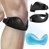 Patella 2 Pack Silicone Patellar Tendon Support Strap for Jumpers Knee, Patellar Tendonitis, Pain Relief, Band, Knee Strap for Running, Hiking, Basketball, Soccer，Volleyball, Tennis, Workout