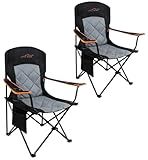 FAIR WIND 2 Pack Fully Padded Camping Chair 350LBS Capacity Heavy Duty Portable Chair with Cup Holder &Side Pocket Lawn Chair for Outside, Tailgating,Beach, Sports