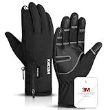 krosa 5-Layer Winter Gloves for Men & Women Made with 3M Thinsulate, -20℉ Waterproof Gloves for Cold Weather, Snow Ski Gloves with 10 Touchscreen Fingers