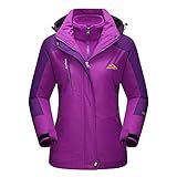 MAGCOMSEN Womens Ski Jacket Waterproof Insulated Snowboard Ladies Jacket Windproof 3 in 1 Winter Coats Warm Fleece Jacket Purple M