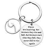 Surfer Ocean Lovers Gifts Tropical Ocean Waves Charm Beach Keyring Inspirational Key Chain for Women Men Surfer Surfing Lover Gift for Best Friends Graduation Christmas Valentines Birthday Gifts