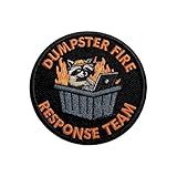 Zolawe Dumpster Fire Response Team Hook and Loop Patch, 3 Inches Sew On Patches, Embroidery Patches for Backpacks Bags Vest Dog Harness, Tactical Military Embroidered Patches, Funny Raccoon DIY Patch
