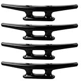 Laorde Nylon Boat Cleats Black, 4"/5"/6"/8", Marine Grade Dock Cleats for Rope, Kayak, Mooring, Canoe, Maritime Decor, Tie Down (6 inch 4 Pack)