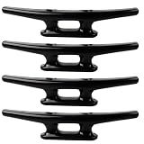 Laorde Nylon Boat Cleats Black, 4"/5"/6"/8", Marine Grade Dock Cleats for Rope, Kayak, Mooring, Canoe, Maritime Decor, Tie Down (6 inch 4 Pack)