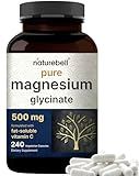 Pure Magnesium Glycinate 500mg with Fat Soluble Vitamin C, 240 Veggie Capsules | Supplement for Sleep, Heart & Muscle Support* – 100% Chelated & Purified – 3rd Party Tested, Vegan Friendly, Non-GMO
