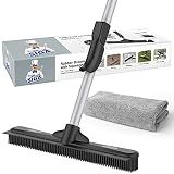 MR.SIGA Pet Hair Removal Rubber Broom with Built in Squeegee