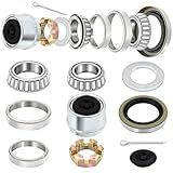 2 Sets Trailer Bearing Kit 3500 lb Boat Trailer Axle Bearing Kits L68149 L44649 Bearing Kits, with 171255TB Grease Seal, Spindle Nut, Dust Cap for 3500lb 1-1/16'' to 1-3/8'' #84 Spindles