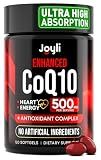 High Absorption CoQ10 500MG - Co Q 10 Supplement 120 Softgels for Heart Health&Energy Production - Enhanced CoQ10 Nutritional Supplements with Coenzyme Q10 - Alternative to Coq 10 400mg softgels