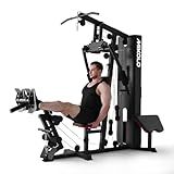 Mikolo Home Gym, Workout Station with 152LBS Weight Stack, Multifunctional Home Gym Equipment with Pulley System for Full Body Strength Training