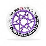 SKT HP 100mm 84A Inline Speed Skate Wheels, 8 Pack – Replacement Outdoor Roller Skate Wheels for Speed Skating Purple