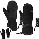 MCTi 2 in 1 Winter Ski Gloves for Men, Waterproof Snowboard Gloves, Thick Ski Mittens & Fleece Glove Liners, 2 Pairs