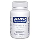 Pure Encapsulations Vitamin D3 & K2 - Bone & Vascular Health Support - Immune Function Support* - Gluten Free - Non-GMO - 120 Capsules