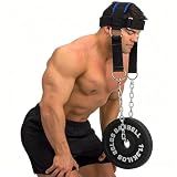 Fitness Neck Head Harness Neck Training Weight Lifting Strength Trainer With Adjustable Long Steel Chain and Strap Improve Muscle Strength Neck Exerciser