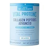 Vital Proteins Collagen Peptides Powder Advanced with Hyaluronic Acid & Vitamin C, 20oz Collagen Protein, Unflavored, 27 Servings