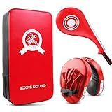 3 in 1 Boxing Training Equipment, Punching Mitts, Martial Arts Target Training Paddle and Kicking Pad for Kickboxing, Taekwondo, Karate, Muay Thai, Dojo, MMA, Sparring for Kids, Toddler, Women