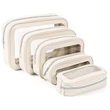 YOPCDJ 5PCS Diaper Bag Organizer Pouch Set, TSA Approved Toiletry Bag，Clear Waterproof TPU Makeup Bag Set Travel Organizer Bags for Women and Kids