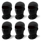 6 Pack Ski Mask Balaclava for Men Women, Lightweight Full Face Mask UV Protection, Summer Face Cover for Motorcycling and Outdoor Working Black