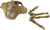 OneTigris 6" Foldable Half Face Mesh Mask Military Style Comfortable Adjustable Tactical Lower Face Protective Mask (Tan)