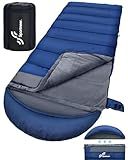 Sportneer 0 Degree Sleeping Bag for Cold Weather, Crystal Velvet Lined Winter Camping Sleeping Bag for Big & Tall Adults, 23°F–59°F Rated, 90.5" x 35.4", 6.6 lbs, Detachable Hood, Compression Sack