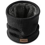 ROXUN Winter Neck Gaiter, Neck Warmer Cover Ski Gaiters for Men/Women Fleece Thick Elegant Stylish Black