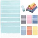 Turkish Beach Towel, 36"x71" Quick Dry Sand Free Oversized Towel, Aqua