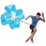 ANPOPO Bfsmile Running Speed Training 56" Parachute with Adjustable Strap, Free Carry Bag. Speed Chute Resistance Running Parachute for Kids Youth and Adults (Blue)
