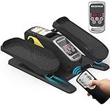 Under Desk Elliptical Machine, Electric Elliptical Exerciser for Senior, Quiet & Small Electric Seated Pedal Exerciser for Home with Display Monitor, Remote Control & 12 Adjustable Speeds