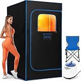 X-Vcak Upgraded Portable Sauna of Relaxation, Steam Sauna for Home with Steamer, Pairs Remote Control, Folding Chair, 9 Levels, 2.6’ x 2.6’ x 5.9’