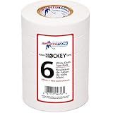 ST Sports Tape – Pro-Grade Cloth Hockey Tape (6 Rolls) - Strong Long-Lasting, Water Resistant Athletic Grip Tape for Lacrosse, Hockey, Baseball & Multi-Sport Use (6, White)