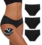 YESWEL Period Underwear For Women, Leak-Proof Hipster, Brief, Heavy Flow, 3 Pack (Small, Black)