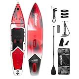 Spatium Windsurf SUP Inflatable SailBoard Only Without the Sail,11'5''*29.9''*5.9''Windsurfing Boards for Adults Drop-Stitch Inflatable Sail Paddleboard for Beginners-Red Color