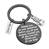 FEELMEM Boxing Glove Keychain - Future Boxer Gift, Behind You All Memories, Before You All Your Dream - for Boxing Sport Lover, Fitness (Boxing Glove-BLACK)