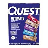 Quest Nutrition Ultimate Variety Pack Protein Bars, High Protein, Low Carb, Gluten Free, Keto Friendly, 12 Count