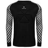MOTINY Adult Soccer Goalie Jersey - Pro Series - X-Large - Black - Chest & Elbow Padded - Quick-Dry Fabric - Ergonomic Fit - Enhanced Durability