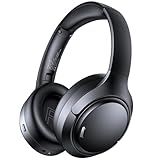 Hybrid Active Noise Cancelling Bluetooth 6.0 Headphones 120H Long Playtime, 6 ENC Mic, Over Ear Headphones Wireless, Hi-Res Audio, Memory Foam Earcup, Transparency Mode ANC Headphone for Travel Office