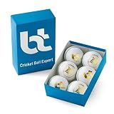 BT Cricket Ball Expert White Cricket Balls, 156g, 4-Piece, Pack of 6