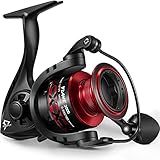 Piscifun Flame Spinning Reels, Light Weight Ultra Smooth Powerful Spinning Fishing Reels Black & Red 3000 Series