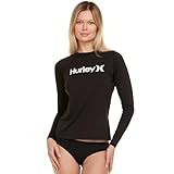 Hurley Rash Guard for Women, Womens Rash Guard Long Sleeve Shirts, Rashguard Swim Shirt Women UPF 50+ SPF & UV Protection Black